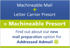 Machineable Presort. Find out about our new mail preparation option for Addressed Admail.