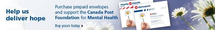 Help us deliver hope. Purchase prepaid envelopes and support he Canada Post Foundation for Mental Health. Buy yours today...
