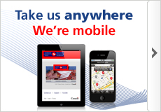 Take us anywhere. We're mobile. Learn more.