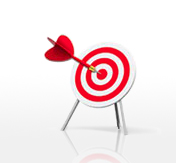 Dart in a target's bullseye