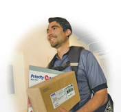 Mail carrier delivering mail