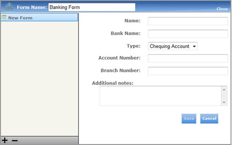 Bank Accounts Blank Form