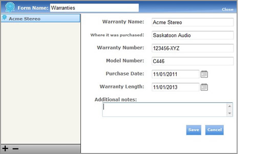 Warranties Form