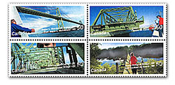 Bridging Canada from coast to coast... on stamps