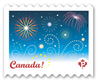 Fireworks light up Canada Post's Celebration stamp
