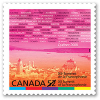 Canada Post marks the XII Summit of la Francophonie with a stamp