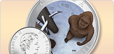 2011 25-cent Coloured Coin - Canadian Mythical Creatures: Sasquatch
