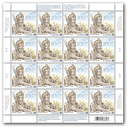 Pane of 16 stamps