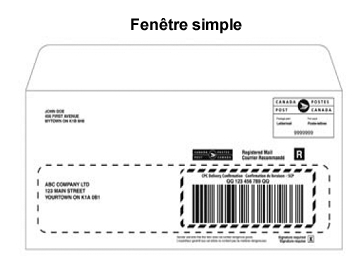 Enveloppe à fenêtre simple