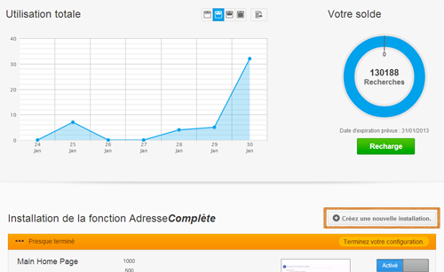 Configuration d'AdresseComplète