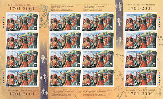 Feuillet de 16 timbres