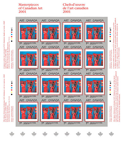 Feuillet de 16 timbres