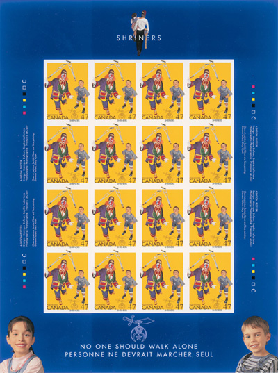 Feuillet de 16 timbres