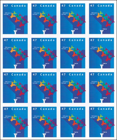 Feuillet de 16 timbres