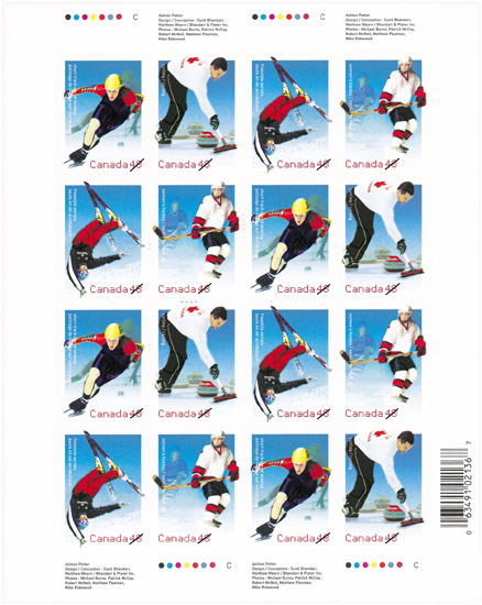 Feuillet de 16 timbres