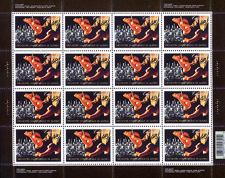 Feuillet de 16 timbres