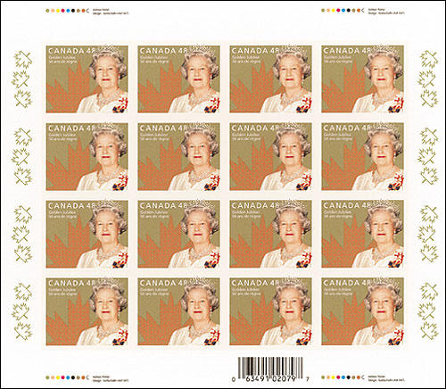 Feuillet de 16 timbres