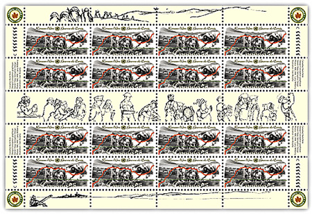 Pane of 16 stamps