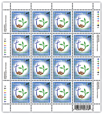 Pane of 16 stamps