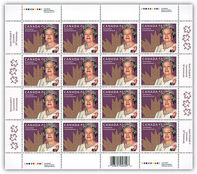 Feuillet de 16 timbres