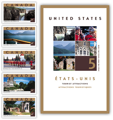 Carnet de 5 timbres (ouvert)