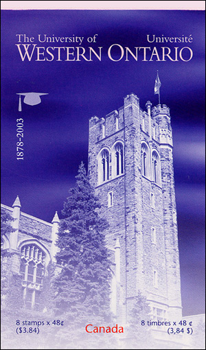 Carnet de 8 timbres (ouvert)