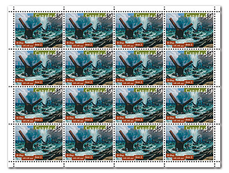 Pane of 16 stamps