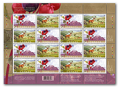 feuillet de 16 timbres- 2 timbres se-tenant