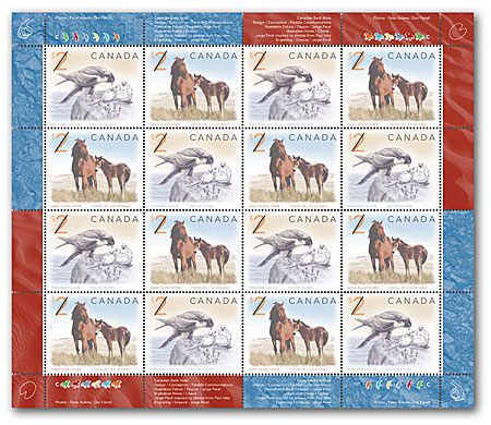 Pane of 16 stamps - 2 stamps se tenant