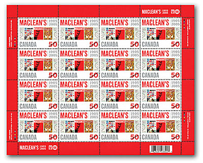 Pane of 16 stamps