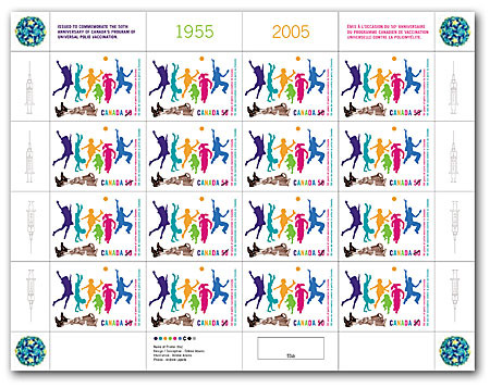 Feuillet de 16 timbres