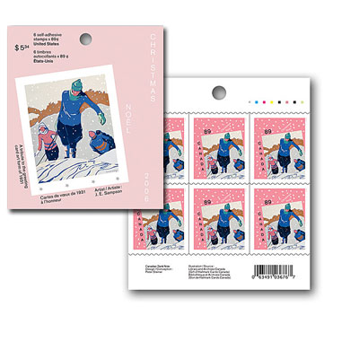 carnet de 6 timbres