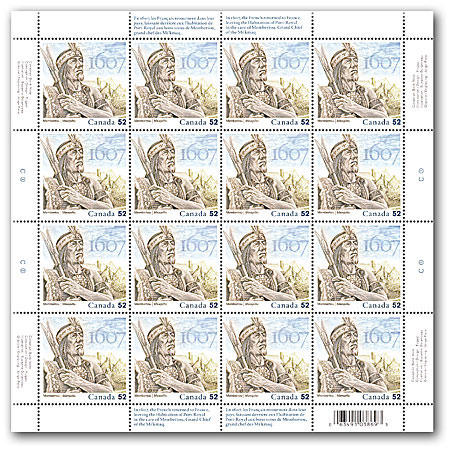 Feuillet de 16 timbres