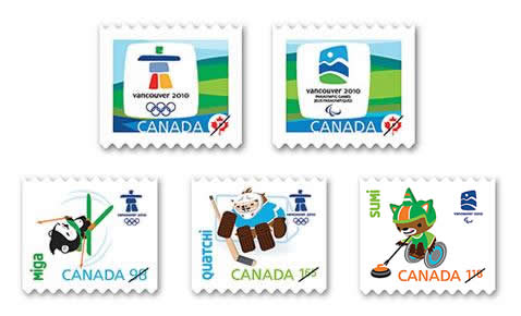 Vancouver BC - Canada Postage Stamp  Vancouver 2010 Olympic Winter Games