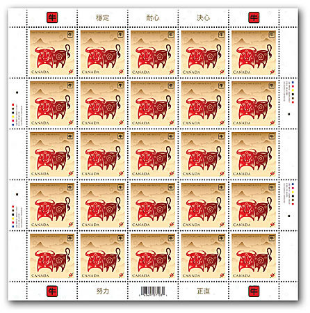 feuille de 25 timbres