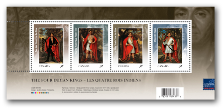 bloc-feuillet de 4 timbres avec surcharge