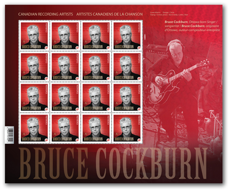 Panes of 16 stamps (Bruce Cockburn)