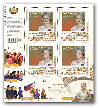Mini pane of 4 stamps (1993-2002)