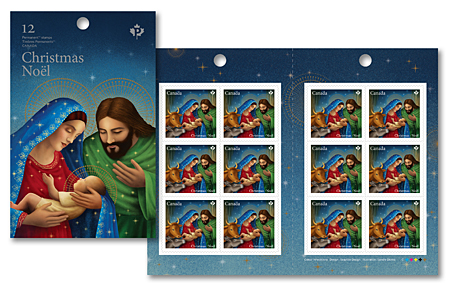 Carnet de 12 timbres - Noël : La Nativité