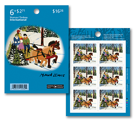 Carnet de 6 timbres international - Fêtes : Maud Lewis