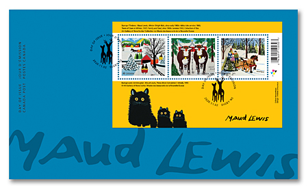 Souvenir sheet Official First Day Cover - Holiday: Maud Lewis