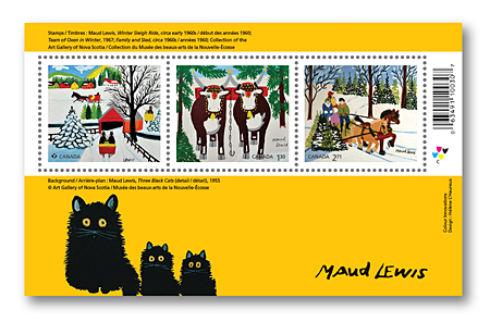 Bloc-feuillet de 3 timbres  - Fêtes : Maud Lewis