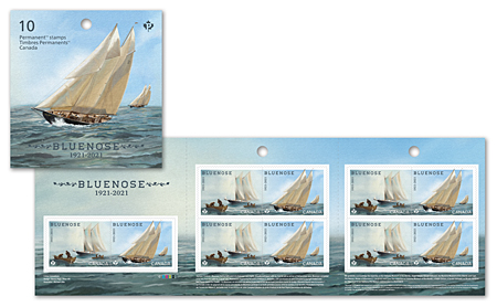 Booklet of 10 stamps - Bluenose, 1921-2021