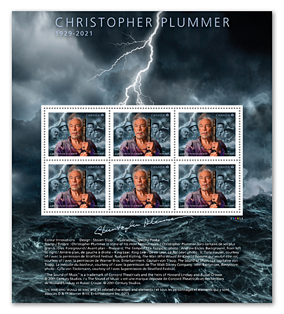 Pane of 6 stamps - Christopher Plummer, 1929‑2021