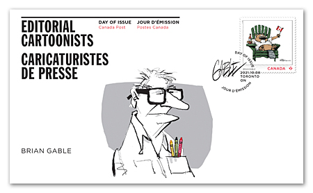 Editorial Cartoonists - Brian Gable - Official First Day Cover