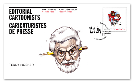 Editorial Cartoonists - Terry Mosher - Official First Day Cover