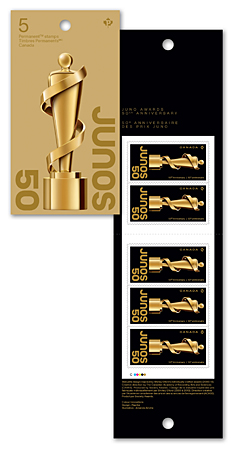 Booklet of 5 stamps - JUNO Awards 50th Anniversary