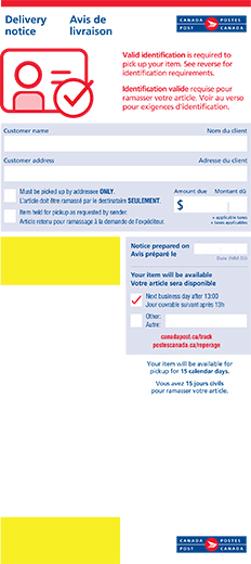 Delivery Notice