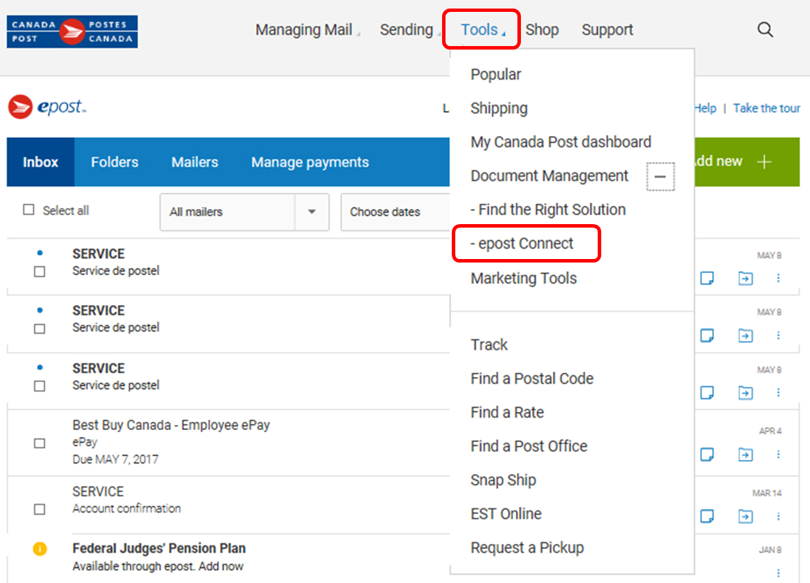epost Connect Frequently Asked Questions Canada Post