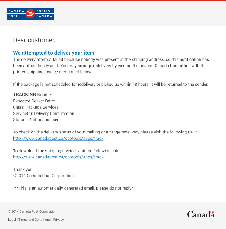 What do to if you get suspicious email | Canada Post